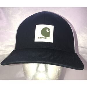 Carhartt Hat Trucker Mesh Snapback Adjustable Black White Patch Logo